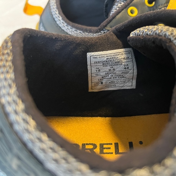 Merrell Barefoot Minimalist Trail Glove Smoke and Adventure Yellow Mens Size 10 - Picture 3 of 7